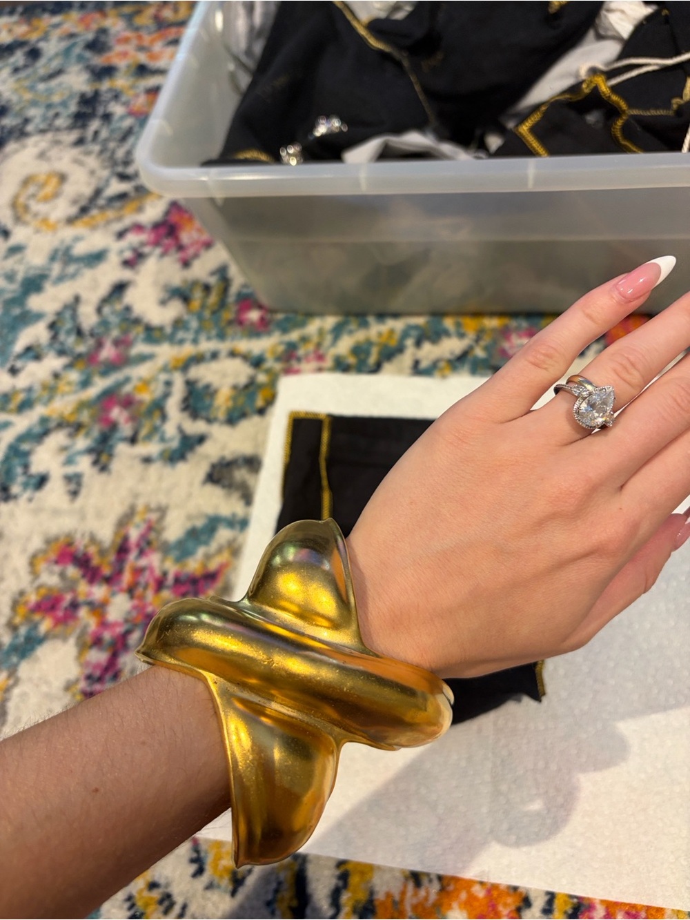 Donna Karan Gold Sculptural Crossover Bracelet - Picture 2 of 7
